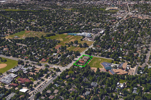 Boulder mixed use building aerial